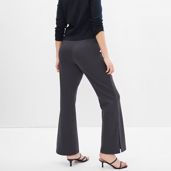 GAP Charcoal Mid Rise Flare Ponte Pants/NWT/Medium - Picture 2 of 14
